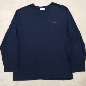 Zimmerli Long Sleeve T-Shirt Men Large Navy Cotton Pocket SWISS First Luxury Tee
